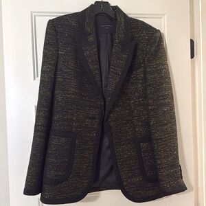 Equipment black and gold blazer